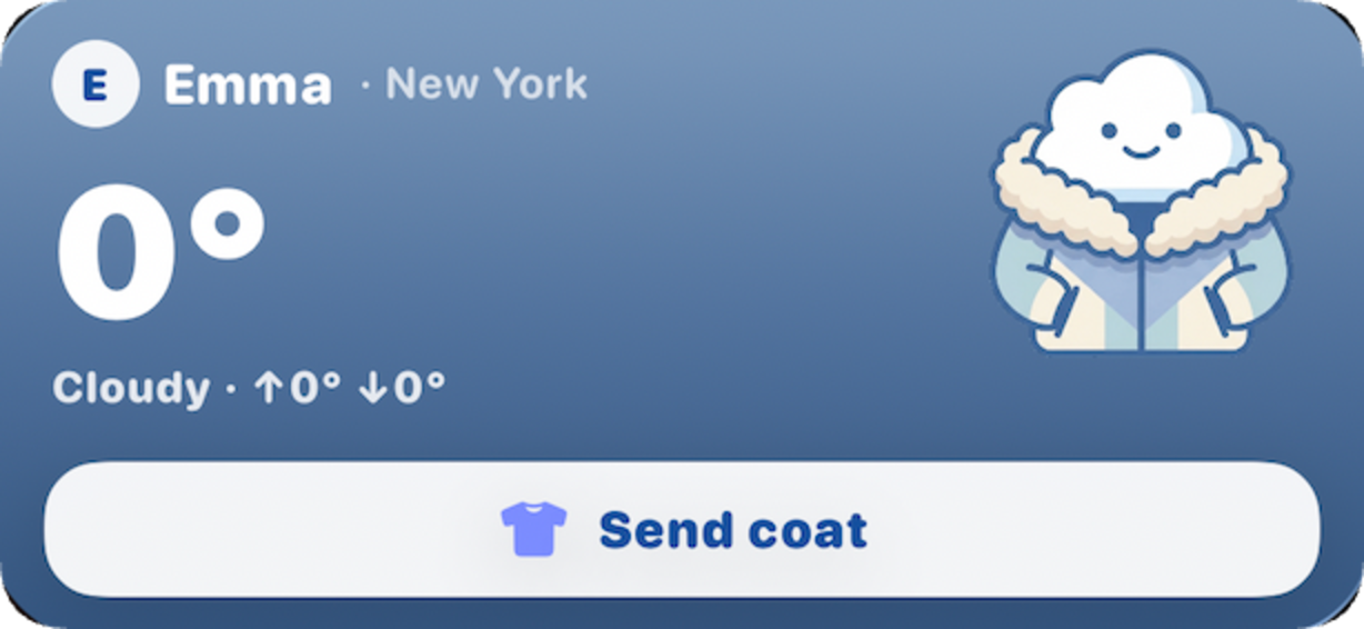 Medium widget, Send coat
